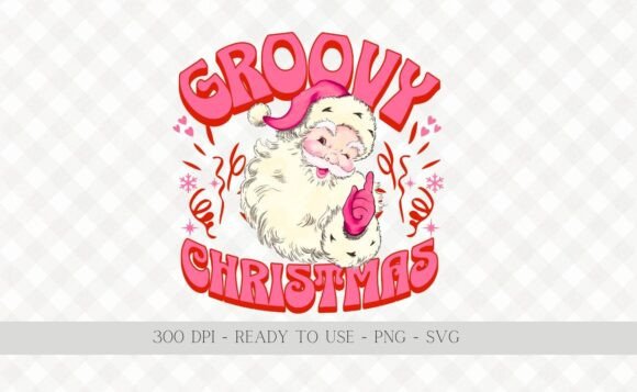 Download Groovy Christmas SVG, Retro Santa Claus - Premium Resources