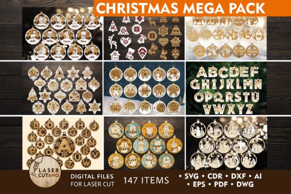 Download 147 CHRISTMAS ORNAMENTS MEGA PACK - Pack Collection