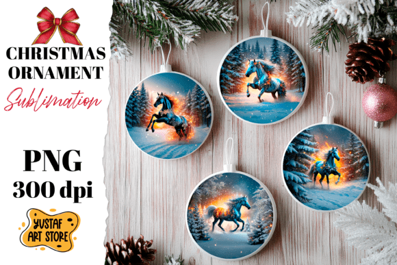 Download Christmas Horse Ornament Sublimation. - Sub Collection