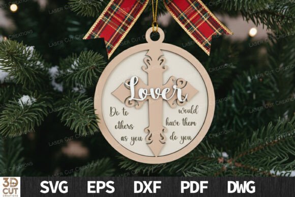 Download Love Cross Christmas Ornament SVG - Christmas ornament svg Collection