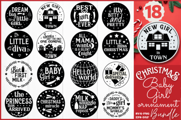 Download Baby Girl Christmas Ornament Svg Bundle - Christmas ornament svg Collection