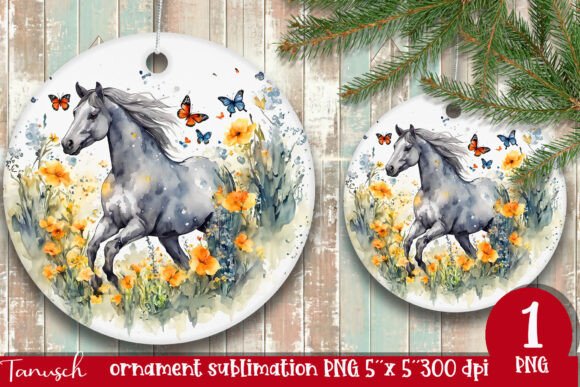 Download Watercolor Horse Ornament Sublimation - Sub Collection