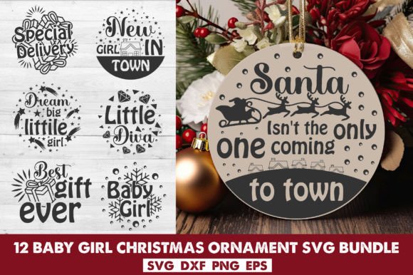 Download Baby Girl Christmas Ornament Svg Bundle - Christmas ornament svg Collection