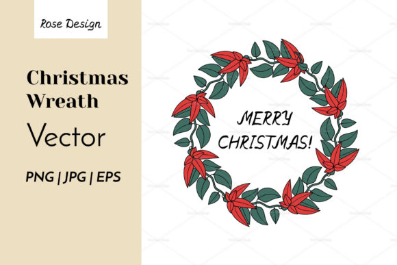 Download Poinsettia Christmas Wreath Sublimation - Sub Collection
