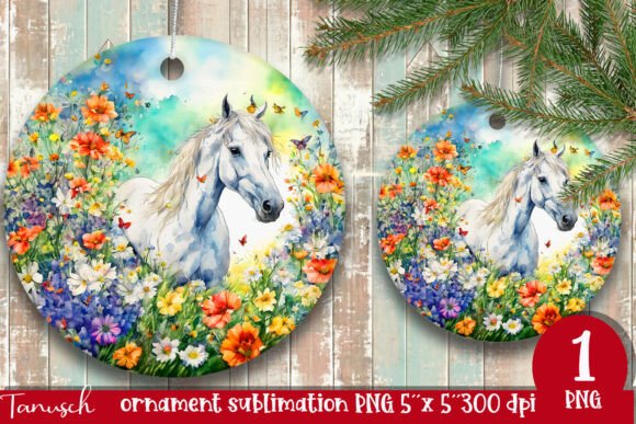Download Watercolor Horse Ornament Sublimation - Sub Collection