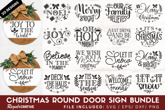 Download Christmas Door Hanger SVG Bundle - Christmas door hanger svg Collection