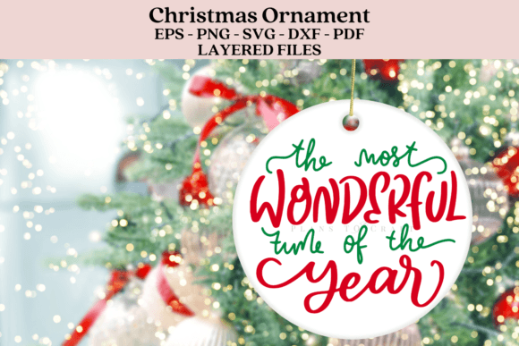 Download Wonderful Time Christmas Ornament SVG - Christmas ornament svg Collection