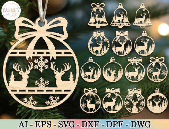Download Reindeer Christmas Ornament SVG Bundle - Christmas ornament svg Collection