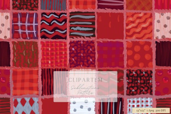 Download Red Boho Patchwork Sublimation Pattern - Sub Collection