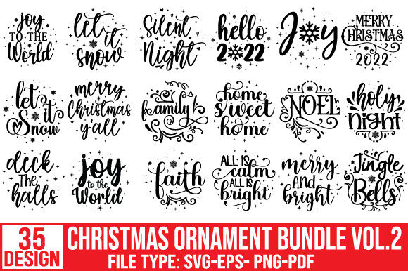 Download Christmas Ornament Svg Bundle Vol.2 - Christmas ornament svg Collection