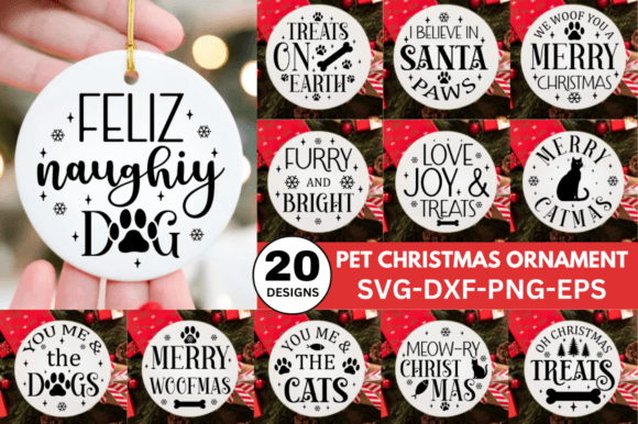 Download Pet Christmas Ornament SVG Design Bundle - Christmas ornament svg Collection