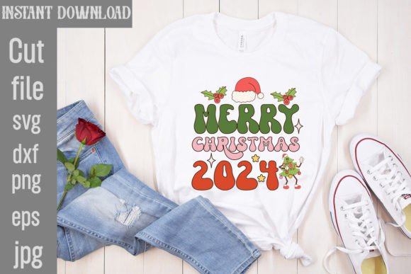 Download Merry Christmas 2024 Retro PNG Sublimation - Sub Collection